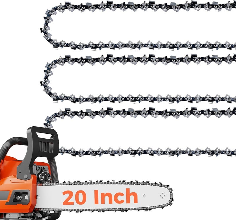 EXSHP 20 Inch Chainsaw Chain .325" Pitch .058" Gauge 76 Drive Links for Blue Max 53543, 8901, 8902 (3 Packs) (21YOP-6) - Image 1